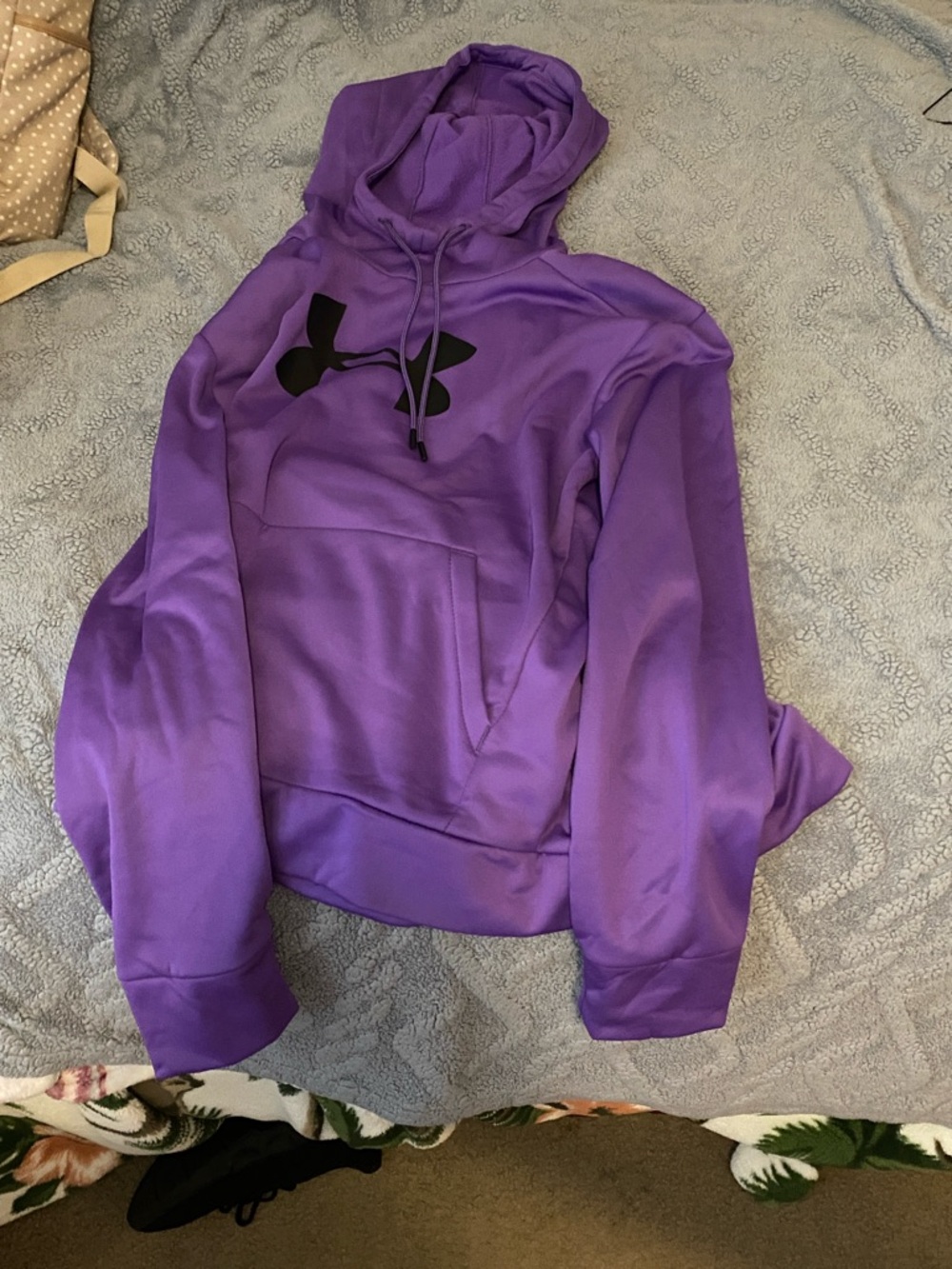 Under Armour Purple Pullover Hoodie with Black Logo